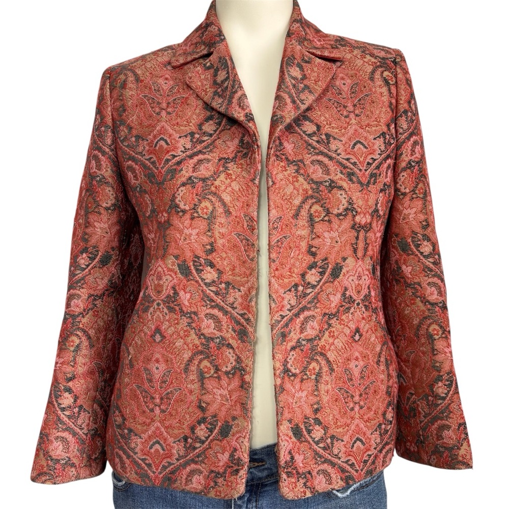 Kasper Coral Paisley Brocade Blazer